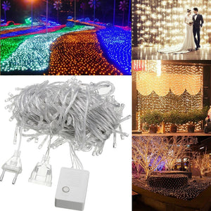 20M 200LED Waterproof Fairy String Light Christmas Outdoor Wedding Party Lamp EU Plug AC220V