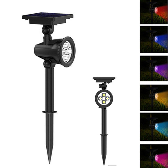 Solar Remote Control 8 Color Changing LED Spot Light Waterproof Outdooor Garden Lawn Landscape Lamp