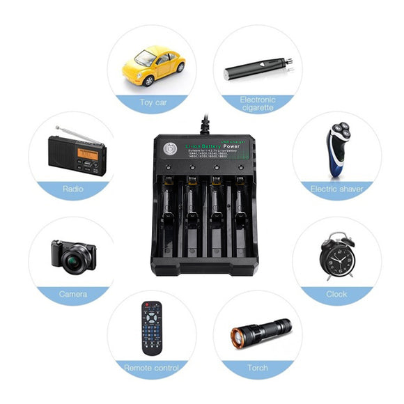 Charger 4 Slot 3.7v Battery Charger Multifunction Charge Universal