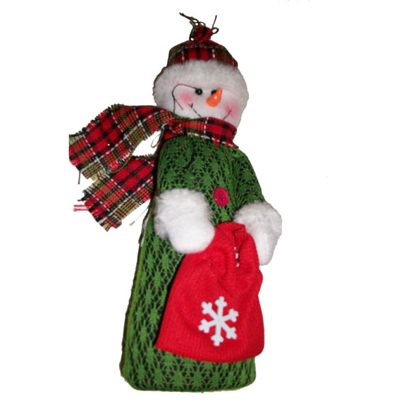 Snowman in Green Dress Christmas Doll Decoration Ornament