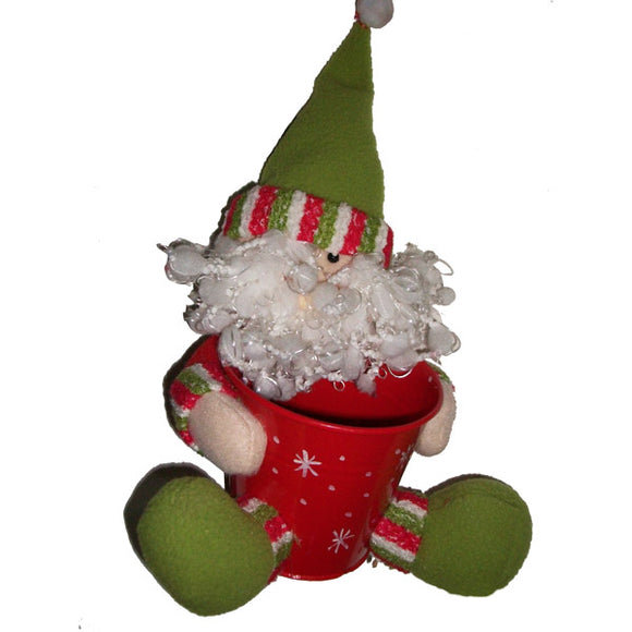 Father Christmas With A Red Tub Christmas Doll Decoration