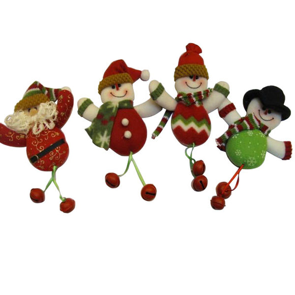 Cut Funny Snowman Santa Father Christmas With Bells For Gifts Decoration