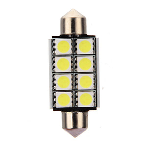 12V 2mm 8 SMD 5050 LED Pure White Canbus Festoon Dome Roof Light Bulb