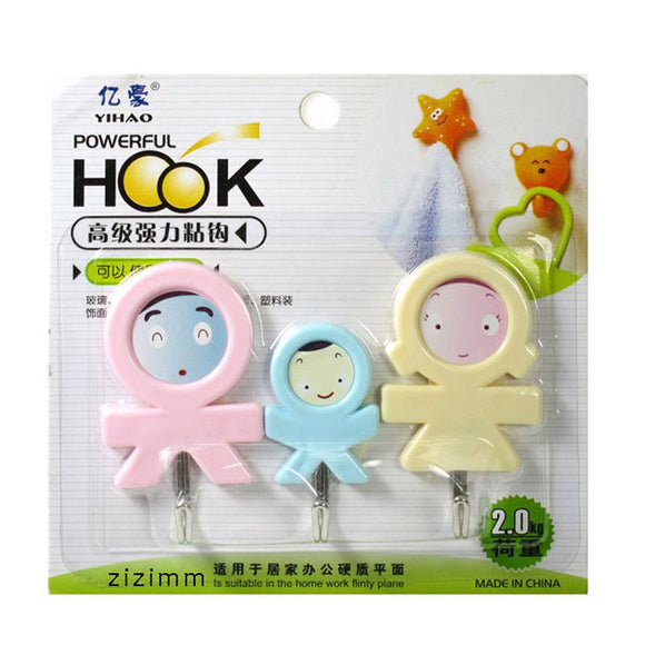 Cartoon powerful hook lovely sticky hook bearing hook value 3 outfit