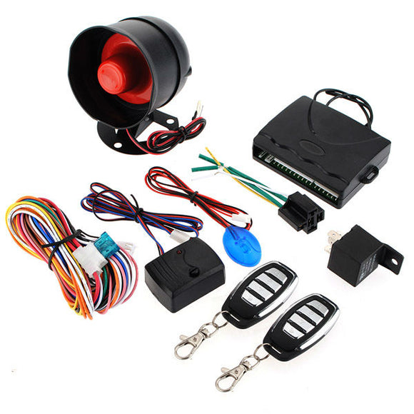 Car Alarm Security System Keyless Entry Siren 2 Remote Control