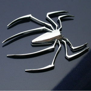 3D spider sticker car decorative sticker silver