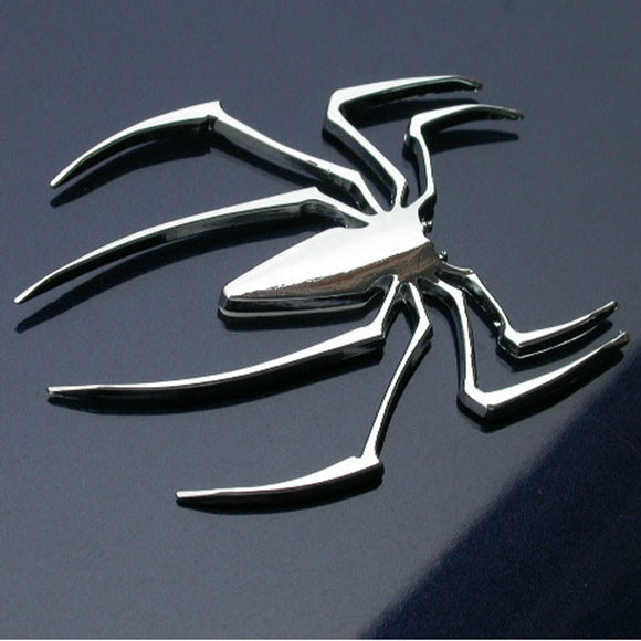 3D spider sticker car decorative sticker silver