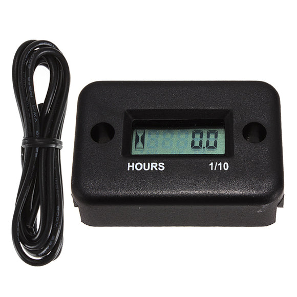 Black Motorcycle ATV Snowmobile Boat Ski  Waterproof Hour Meter