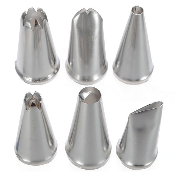 6pcs Stainless Steel Cake Decoration Icing Piping Nozzle tip