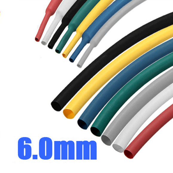 1/4 Inch 1M 6.0MM 2:1 Polyolefin Heat Shrink Tube Sleeving Wrap