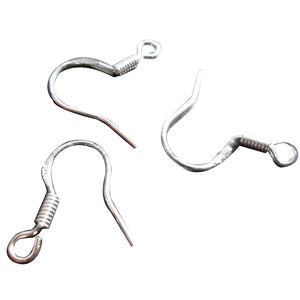 Silver Plated Unisex Fish Dangle Metal Earring Hooks Coil DIY Finding