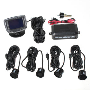 4 Parking Sensors Car Reverse Backup Front Rear LCD Display System Radar Alarm