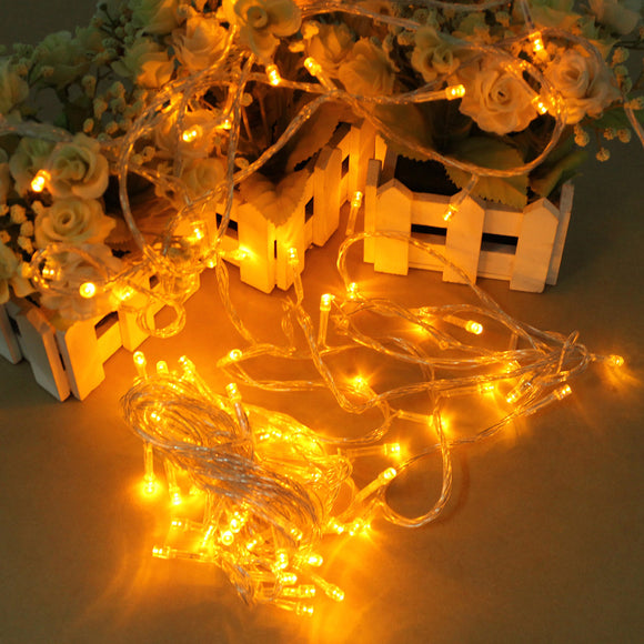 100 LED 10m Yellow String Decoration Light For Christmas 110V 220V