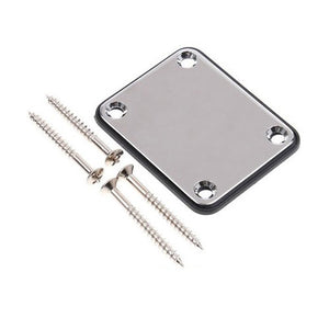 Chrome Neck Plate for Electric Guitar with Four Mounting Screws
