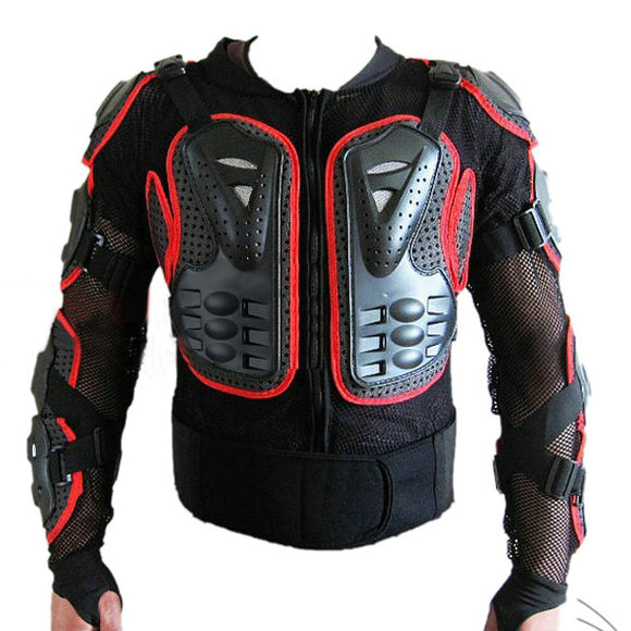Motorcycle Auto Racing Back Armor Protection Jacket Red Side M