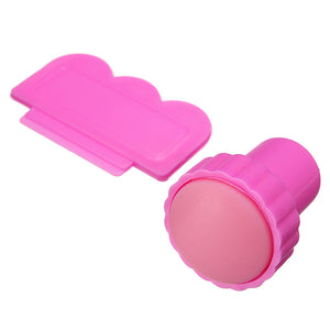 Pink Nail Art Polish Stamper Stamping Scraper Set