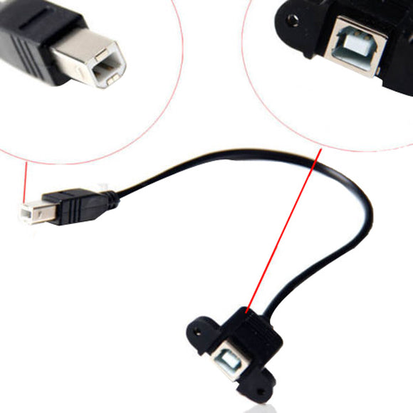 30cm USB 2.0 B Male to USB B Female Socket Printer Panel Mount Cable