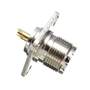 UHF Female Jack 4 Hole 25mm Flange Solder Panel Mount RF connector