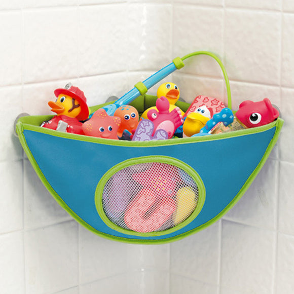Baby Bath Toy Storage Bag Waterproof Suction Cup Triangle Pouch