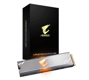 Gigabyte GP-ASM2NE2512GTTDR 512Gb Gen3x4 Aorus RGB series with cooling heatsink+RGB led - nGff/M.2 3D TLC SSD with NVMe 1.3 PCIe (Gen3.0) x4 mode