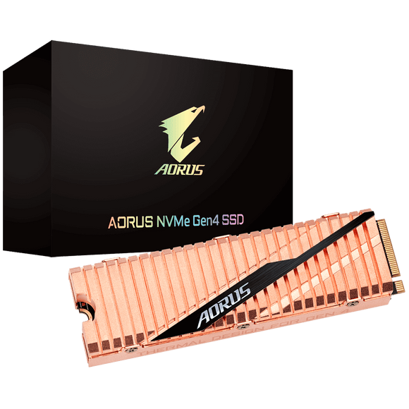Gigabyte GP-ASM2NE6200TTTD 2000Gb/2Tb Gen4x4 Aorus series , dual-sided copper heatsink with 27fins - NGFF(M.2) 3D TLC SSD with NVMe PCIe (Gen4.0) x4 mode SSD