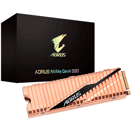 Gigabyte GP-ASM2NE6100TTTD 1000Gb/1Tb Gen4x4 Aorus series , dual-sided copper heatsink with 27fins - NGFF(M.2) 3D TLC SSD with NVMe PCIe (Gen4.0) x4 mode SSD