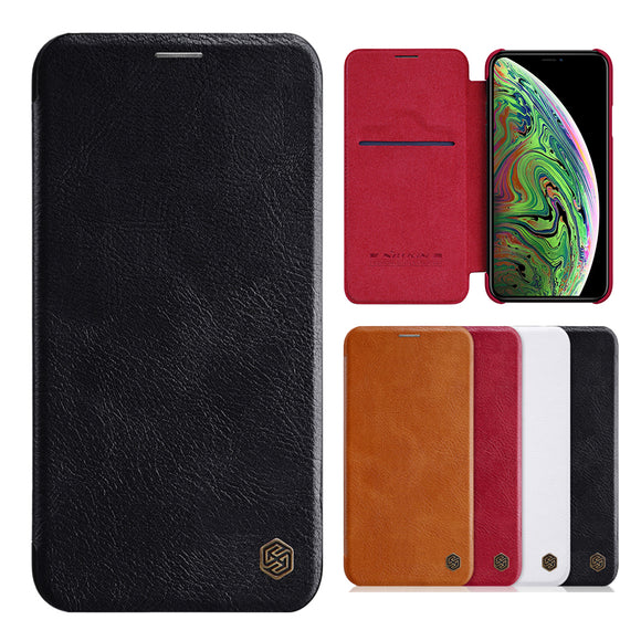 NILLKIN Flip Shockproof Card Slots Holder Full Cover PU Leather PC Protective Case for iPhone 11 6.1 inch