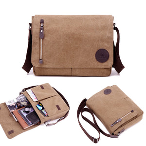 Men Vintage Canvas Laptop Bag Messenger Bag Travel Bag Shoulder Bag