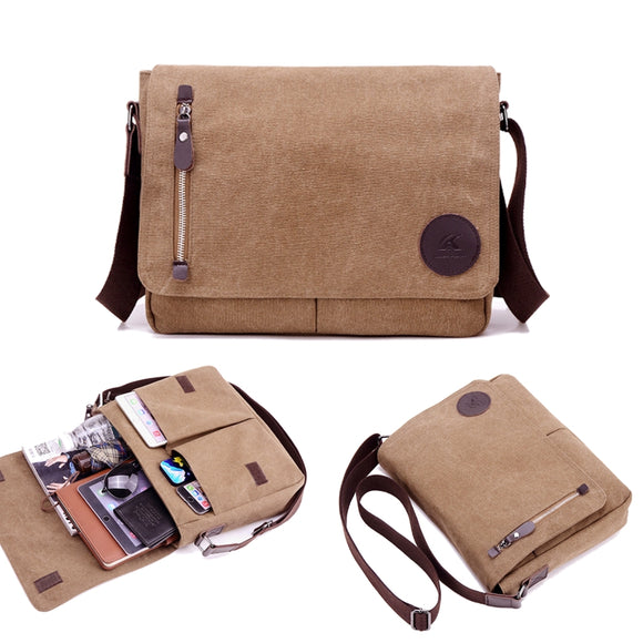 Men Vintage Canvas Laptop Bag Messenger Bag Travel Bag Shoulder Bag