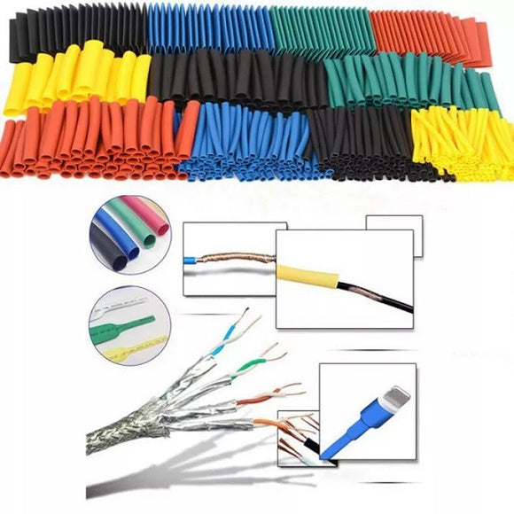 820Pcs Polyolefin Shrinking Assorted Heat Shrink Tube Wire Cable Insulated Sleeving Tubing Set