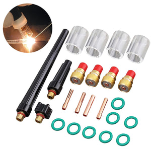 23Pcs TIG Welding Torch Gas Lens #10 Glass Pyrex Cup Collet for WP-9/20/25 Series