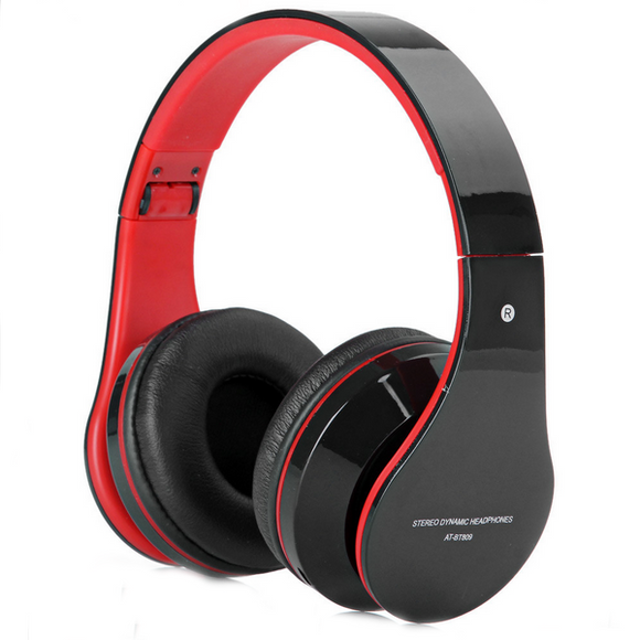 AT-BT809 Foldable Wireless bluetooth Headphone Headset With Mic FM TF