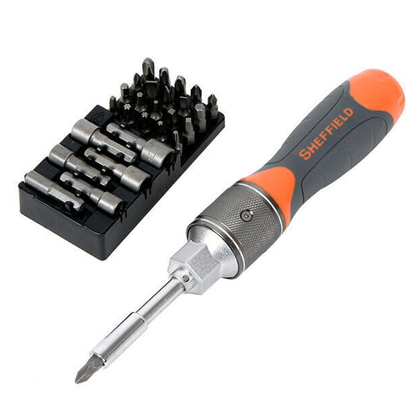 SHEFFIFLD 27 in 1 Magnectic Multi-used Ratchet Screwdriver Tool Hardware Repair Household Auto Screw Driver DIY Combination