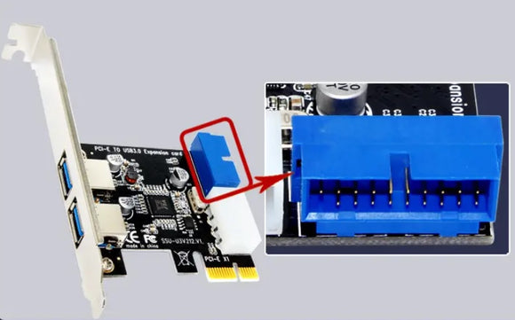 PCI-E to USB 3.0 Desktop Computer Expansion Card With Front 20 Pin Interface