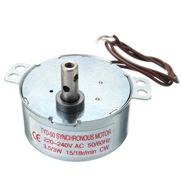 AC 220-240V Turntable Synchronous Motor 15/18r/min 3.5/3W CW