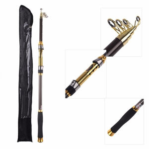 Brand New, 2.1M Pro Portable Telescopic Fishing Rod Travel Spinning Fishing Pole Carbon