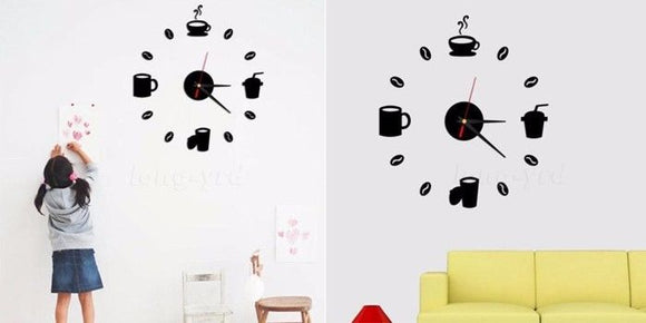 Fashion Acrylic DIY Self Adhesive Interior Wall Creative Decoration Clock
