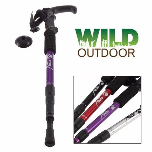 Brand New, Durable Adjustable Hiking Cane Walking Stick Crutches Climb Outdoor Tools