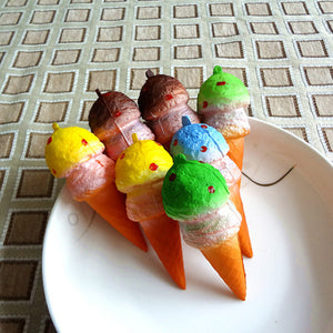 10PCS Funny fragrant Ice cream Stress Reliever Squeeze Squishy Toys Play House Everybody Game