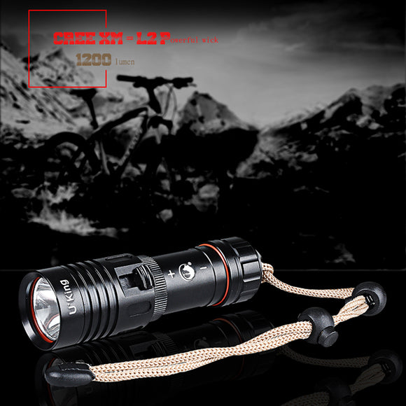 U King ZQ-WXK8 XM-L2 1200LM 18650 LED Diving Flashlight 80m