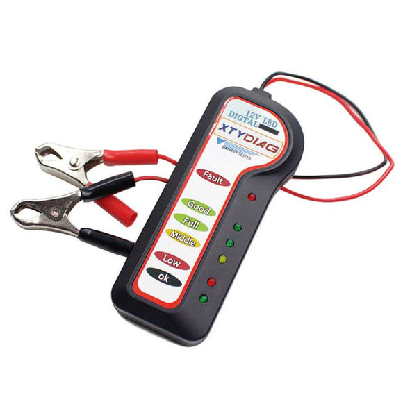 XTYDIAG 12V Car Battery Tester Analyzer With 6 LED Clear Display