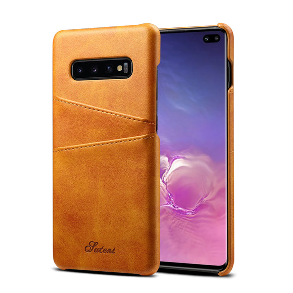 Premium Cowhide Leather Card Slot Protective Case For Samsung Galaxy S10 Plus 6.4 Inch