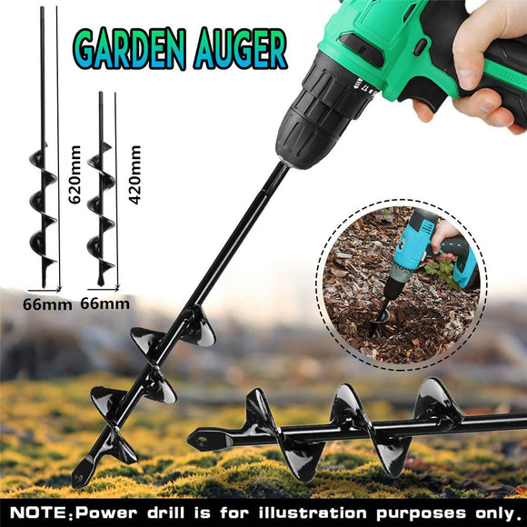 66x420/66x620mm Garden Auger Small Earth Planter Drill Bit Post Hole Digger Earth Planting Auger Drill Bit for Electric Drill