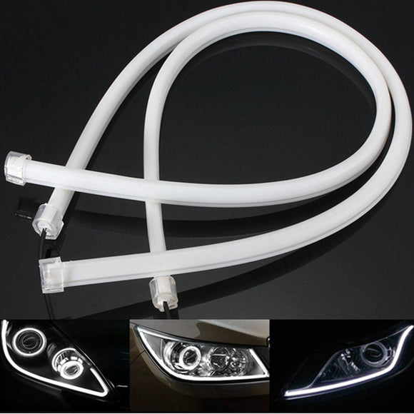 2pcs 60cm SMD3014 Flexible LED Strip Light DRL Daytime Running Lamp For Motorcycle Scooter Car