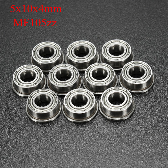 10pcs MF105ZZ 5x10x4mm Flanged Ball Bearings Double Shielded Ball Bearing