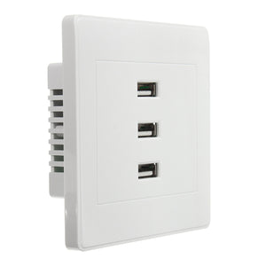 USB 3 Port Wall Socket Charger Power Receptacle Outlet Plate Panel