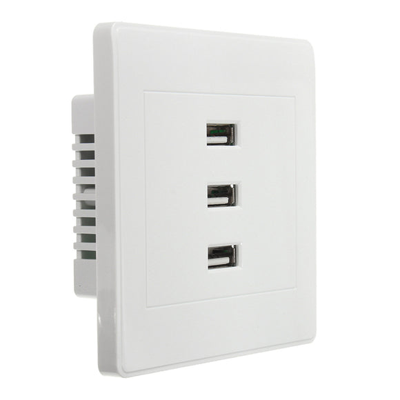USB 3 Port Wall Socket Charger Power Receptacle Outlet Plate Panel