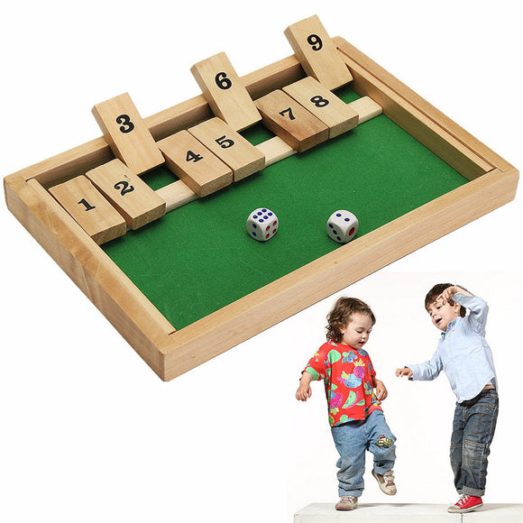 Wooden Box Traditional Pub Board Dice Mathematic Game For Family Kids Childrens