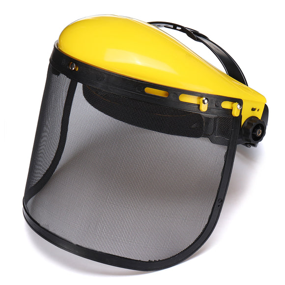 Yellow Safety Helmet Full Face Mask Chainsaw Brushcutte Mesh For Lawn Mower Trimmer Brush Cutter