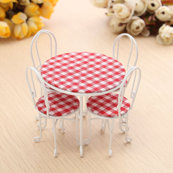 1/12 Scale Dining Table Chair Set Dollhouse Miniature Furniture Accessories For Dollhouse